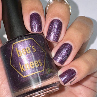 Image provided for Bee's Knees by a paid swatcher featuring the nail polish " Nevermore "