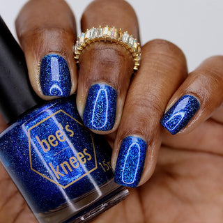 Image provided for Bee's Knees by a paid swatcher featuring the nail polish " Game Playing Deviant "