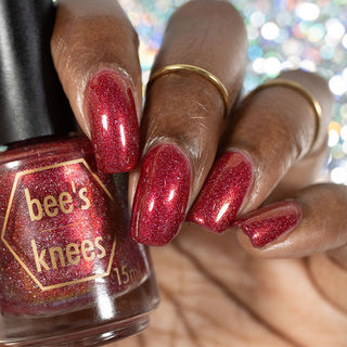 Image provided for Bee's Knees by a paid swatcher featuring the nail polish " Happy Hunting "