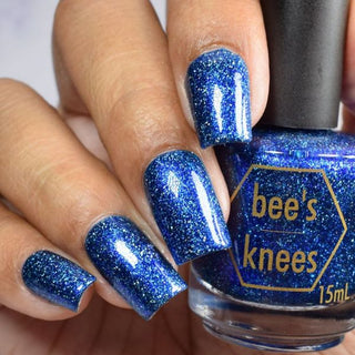 Image provided for Bee's Knees by a paid swatcher featuring the nail polish " Game Playing Deviant "