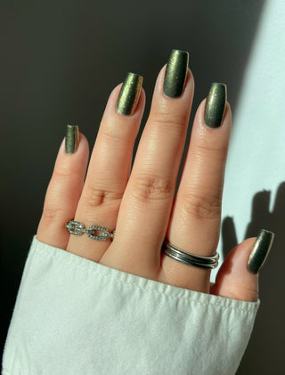 Image provided for Bee's Knees by a paid swatcher featuring the nail polish " Denial "