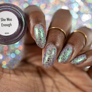 Image provided for Bee's Knees by a paid swatcher featuring the nail polish " She Was Enough "