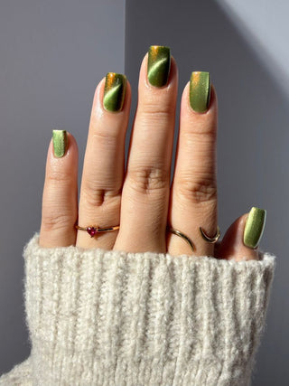 Image provided for Bee's Knees by a paid swatcher featuring the nail polish " This One is Declined "