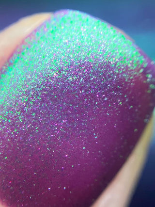Image provided for Bee's Knees by a paid swatcher featuring the nail polish " Will Self-destruct For Likes "